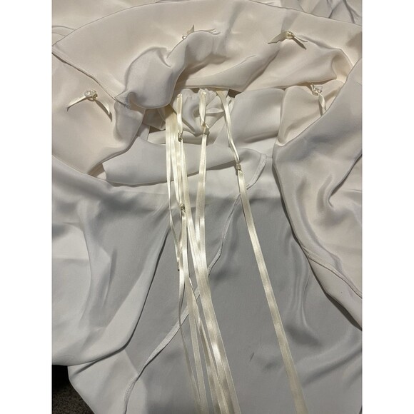 Alexandra Grecco Celine Gown Size 8 Ivory Wedding Dress Long Sleeve V Neck Train - Picture 14 of 16